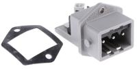 932145106-stasei-3-n Hirschmann, ST Grey Panel Mount 3P Heavy Duty Power Connector Plug, Socket, Rated At 16A, 250 V, 400 V