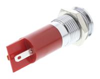 210-377 RS PRO Red Panel Mount Indicator, 12V ac, 14mm Mounting Hole Size, Solder Tab Termination