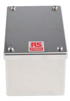 121-9694 RS PRO 304 Stainless Steel Satin Rectangular Adaptable Enclosure Box, 100mm x 160mm x 85mm