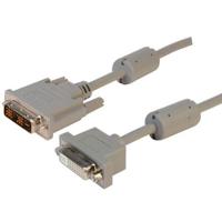 pmdvi-dslmf-3 L-Com, Male DVI to Female DVI  Cable, 3ftGrey sheathAluminium Foil, Braid shielding