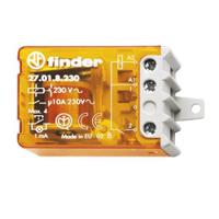 270182300000 Finder Panel Mount Power Relay, 230V ac Coil, 10mA Switching Current, SPST-NO