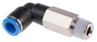 qsll-14-8 Festo QS Series Elbow Threaded Adaptor, R 1/4 Male to Push In 8 mm, Threaded-to-Tube Connection Style, 153080
