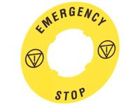 lpxau115 Lovato Disc for Use with 22 mm Push Button Switch, Emergency Stop