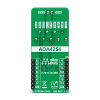 mikroe-4798 MikroElektronika Hall Current 12 Click Hall Effect Sensor Add On Board for TMCS1100A4, MCP3221, LMV321 mikroBUS Socket