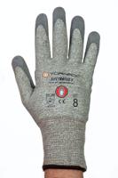 tef5ftr-09 Tornado Electroflex 5 FTR Grey 13 Gauge Mixed Cut Fibre Work Gloves, Size 9, Polyurethane Coating