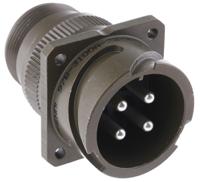 97b-3100a-22-22p Amphenol Limited, 97B, Brass 4 Way Wall Mount MIL Spec Circular Connector Receptacle, Pin Contacts,Shell Size 22,