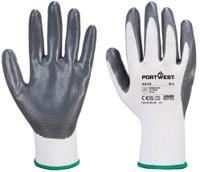 a310grwm Portwest A360 - Senti - Flex Glove Grey, White Elastane, Polyester Work Gloves, Size M, Nitrile Foam Coating
