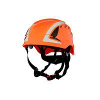 7100175098 3M X5000 Orange Helmet with Chin Strap, AdjustableVentilated