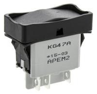kg472a2xxa21xx APEM DPDT, (On)-Off-(On) Rocker Switch Panel Mount