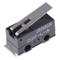 d2f-l-a Omron Hinge Lever Micro Switch, Right Angle PCB Terminal, 3 A @ 125 V ac, SPDT, IP40