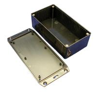1591dflbk Hammond 1591 Series Black Flame Retardant ABS Enclosure, IP54, Flanged, Black Lid, 150 x 80 x 46mm
