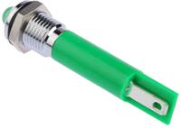 212-272 RS PRO Green Panel Mount Indicator, 24V dc, 8mm Mounting Hole Size, Solder Tab Termination, IP67