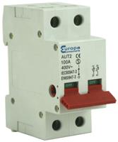 iso100-2 Europa 2P Pole Isolator Switch - 100A Maximum Current, IP20