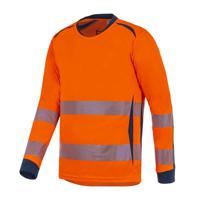 tshirlghl01oml T2S TSHIRLGHL01 Orange/Navy Unisex Hi Vis T-Shirt, L