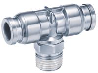 kqg2t08-03s SMC KQG2 Series Tee Threaded Adaptor, Push In 8 mm to Push In 8 mm, Threaded-to-Tube Connection Style