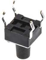 3-1825910-5 TE Connectivity Black Button Tactile Switch, SPST 50 mA @ 24 V dc 4.9mm