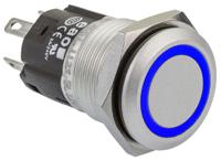 82-45511126 EAO 82 Series Illuminated Push Button Switch, Momentary, Panel Mount, 16mm Cutout, SPDT, Blue LED, 240V, IP65, IP67