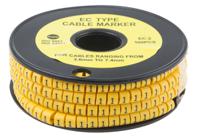 812-0935 RS PRO Slide On Cable Markers, Black on Yellow, Pre-printed "1", 3.6 → 7.4mm Cable