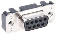 09661516512 HARTING 9 Way Through Hole D-sub Connector Socket, 2.74mm Pitch, with 4-40 UNC, Threaded Insert