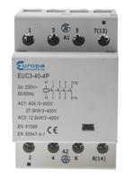 euc3-40-4p Europa Contactor, 230 V ac Coil, 4-Pole, 40 A, 12.5 kW, 4NO, 400 V ac