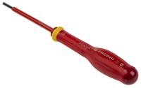 at25x75ve Facom Slotted Insulated Screwdriver, 2.5 x 0.4 mm Tip, 75 mm Blade, VDE/1000V, 178 mm Overall