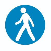 226-7868 RS PRO PVC Floor Sticker Pedestrians Sign With Pictogram Only Text, Ø 500mm