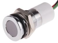 703-8976 RS PRO Panel Mount Indicator, 12V dc, 14mm Mounting Hole Size, Lead Wires Termination, IP67