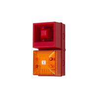 245204 Clifford & Snell YL40 Series Amber Sounder Beacon, 230 V ac, IP65, Bulkhead, Flat Wall, 108dB at 1 Metre