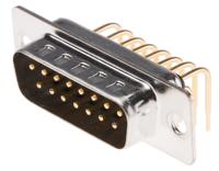 528-3660 RS PRO 15 Way Right Angle Through Hole D-sub Connector Plug, 2.77mm Pitch