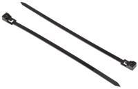 811-1805 RS PRO Cable Tie, Releasable, 150mm x 4.5 mm, Black Nylon, Pk-100
