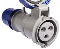 3183243 Scame IP66, IP67 Blue Cable Mount 2P + E Industrial Power Socket, Rated At 32A, 230 V