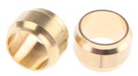 0124-08-00 Legris Brass Pipe Fitting, Straight Compression Compression Olive, Female to Female 8mm