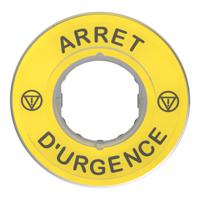 zby9120 Schneider Electric 3D Marked Legend Plate for Use with Emergency Stop Mushroom Head Push Button, Arrêt d'urgence,
