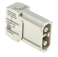 09140022601 Han-Modular Series Male Module, 2 Way, 1 Row, Rated At 40A, 1 kV, Han 40A Axial