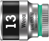 05003010001 Wera 1/4 in Drive 15mm Standard Socket, 6 point, 23 mm Overall Length