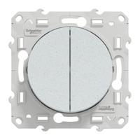 s510214 Schneider Electric White Rocker Switch, 2 Way, 2 Gang, Odace