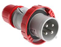 2183236 Scame IP67 Red Cable Mount 3P + E Industrial Power Plug, Rated At 32A, 415 V