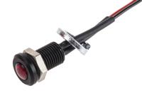 oxlclh63b12acfl30al Oxley Red Panel Mount Indicator, 12V ac, 6.4mm Mounting Hole Size, Lead Wires Termination, IP66