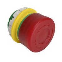 xw1e-lv3sg02q4r Idec XW1E Series Push Lock Turn Reset Emergency Stop Push Button, Panel Mount, 22mm Cutout, DPST, IP65, IP67, IP69K