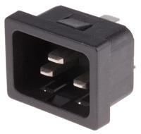 896-2136 RS PRO Snap-In IEC Connector Male, 20A, 250 V