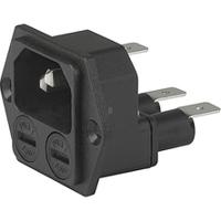 47072000 Schurter C14, C18 Panel Mount IEC Connector Male, 10A, 250 V, Fuse Size 5 x 20mm