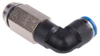 qsll-g38-10 Festo QS Series Elbow Threaded Adaptor, G 3/8 Male to Push In 10 mm, Threaded-to-Tube Connection Style, 186134