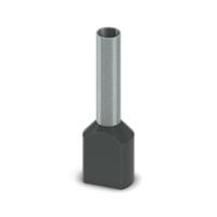 2100000 Phoenix Contact, AI-TWIN 2X 6 - 18 BK Insulated Bootlace Ferrule, 18mm Pin Length, 4.9mm Pin Diameter, Black