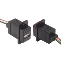 ecj504b-ua L-Com Straight, Panel Mount, Plug- Single Port Type Type A USB Connector