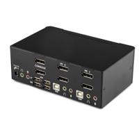 sv231dpddua StarTech.com 2 Port Dual Monitor USB DisplayPort KVM Switch, 3.5 mm Stereo 2560 x 1600 Maximum Resolution