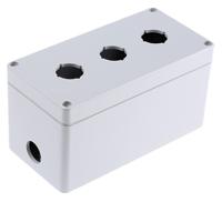 03231000b27 Bopla Light Grey Plastic Euromas Push Button Enclosure - 3 Hole 22mm Diameter