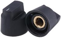 466-4995 RS PRO 21mm Black Potentiometer Knob for 6.4mm Shaft
