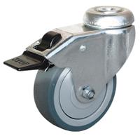 313722 Guitel Hervieu Braked Swivel Castor Wheel, 60kg Capacity, 75mm Wheel