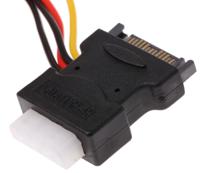 11031040-25 Roline Female SATA Power to Male 4 Pin Molex x 3 Cable, 200mm