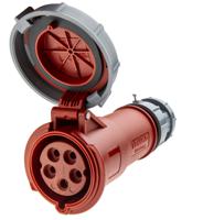 3907 MENNEKES, PowerTOP IP67 Red Cable Mount 3P + N + E Industrial Power Socket, Rated At 32A, 400 V